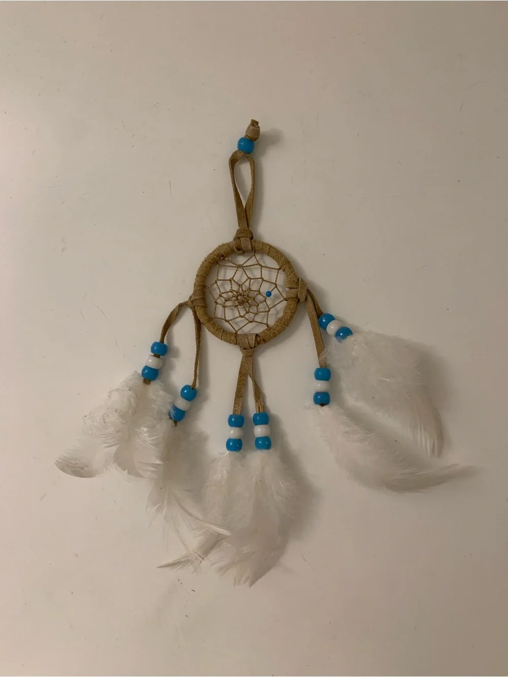 NEW White Feather Dreamcatcher with Turquoise Beads